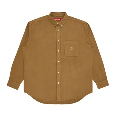 Pre-owned Supreme Loose Fit Flannel Oxford Shirt 'light Brown'