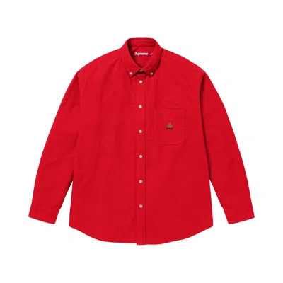 Pre-owned Supreme Loose Fit Flannel Oxford Shirt 'red' | Men's Size Xl