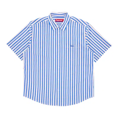 Pre-owned Supreme Loose Fit Multi Stripe Short-sleeve Shirt 'blue'