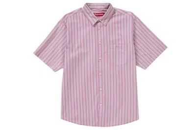 Pre-owned Supreme Loose Fit Multi Stripe S/s Shirt Pink