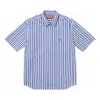 Supreme Loose Fit Multi Stripe S/s Shirt 'teal' In Blue