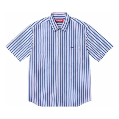 Supreme Loose Fit Multi Stripe S/s Shirt 'teal' In Blue