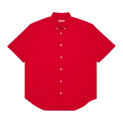 Pre-owned Supreme Loose Fit Oxford Short-sleeve Shirt 'red' | Men's Size M