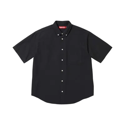 Pre-owned Supreme Loose Fit Oxford Short-sleeve Shirt 'black' | Men's Size L