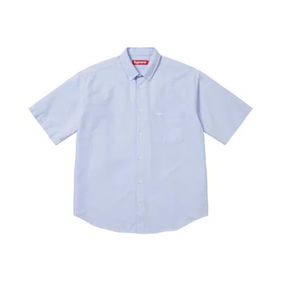 Pre-owned Supreme Loose Fit Oxford Short-sleeve Shirt 'light Blue' | Men's Size L