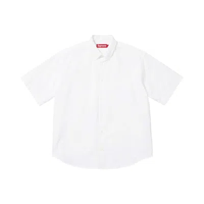 Pre-owned Supreme Loose Fit Oxford Short-sleeve Shirt 'white' | Men's Size Xl