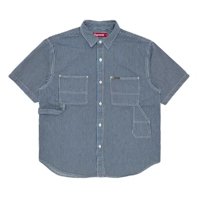 Pre-owned Supreme Loose Fit Short-sleeve Denim Painter Shirt 'stripe' | Multi-color | Men's Size M