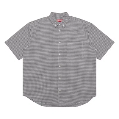 Pre-owned Supreme Loose Fit Short-sleeve Oxford Shirt 'gingham' | Black | Men's Size L