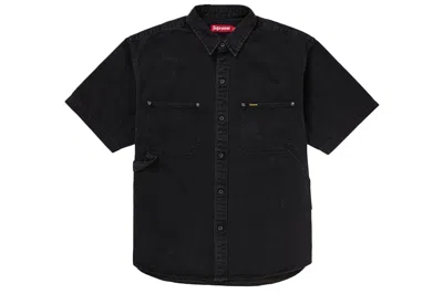 Pre-owned Supreme Loose Fit S/s Denim Painter Shirt Black