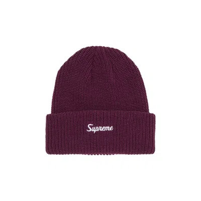 Pre-owned Supreme Loose Gauge Beanie 'burgundy' In Red