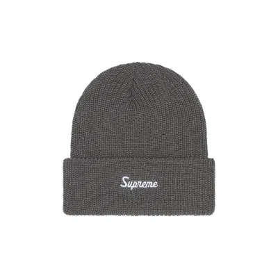 Pre-owned Supreme Loose Gauge Beanie 'charcoal' In Grey