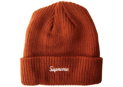 Pre-owned Supreme Loose Gauge Beanie (fw18) In Rust