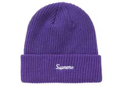 Pre-owned Supreme Loose Gauge Beanie (fw20) In Purple