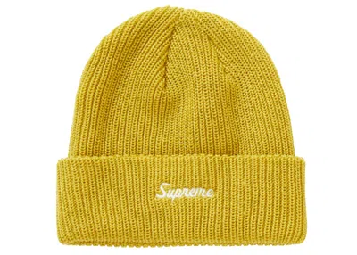 Pre-owned Supreme Loose Gauge Beanie (fw20) In Sulfur