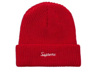 Pre-owned Supreme Loose Gauge Beanie (fw21) In Bright Red