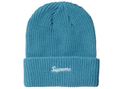 Pre-owned Supreme Loose Gauge Beanie (fw21) In Slate