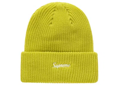 Pre-owned Supreme Loose Gauge Beanie (fw24) In Lime