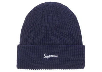 Pre-owned Supreme Loose Gauge Beanie (fw25) In Navy Blue