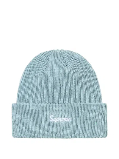 Supreme Loose Gauge Beanie Hat In Blue
