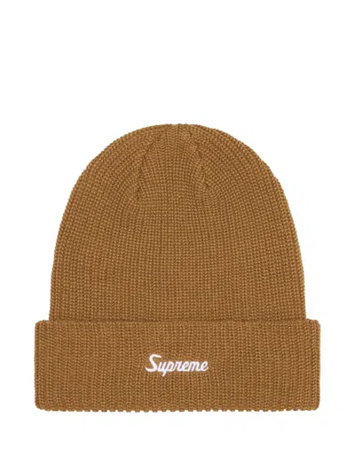 Supreme Loose Gauge Beanie Hat In Brown