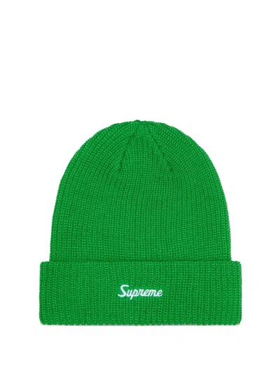 Supreme Loose Gauge Beanie Hat In Green