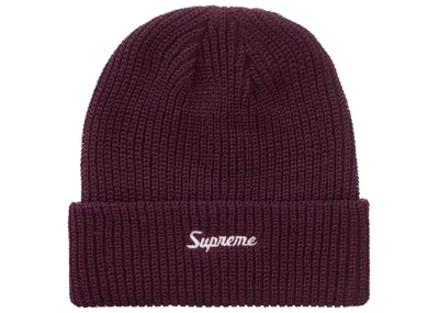 Pre-owned Supreme Loose Gauge Beanie In Burgundy