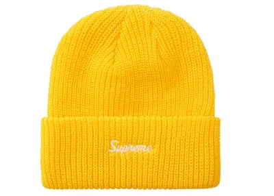 Pre-owned Supreme Loose Gauge Beanie In Yellow