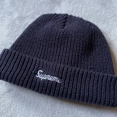 Pre-owned Supreme Loose Gauge Beanie In Navy