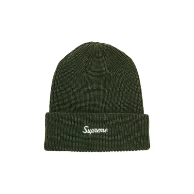 Pre-owned Supreme Loose Gauge Beanie 'olive' In Green