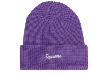Pre-owned Supreme Loose Gauge Beanie (ss22) In Bright Purple