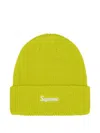 Supreme Loose-gauge Logo Beanie Hat In Green