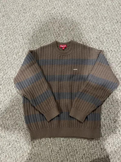 Pre-owned Supreme Loose Gauge Striped Knit Sweater In Brown