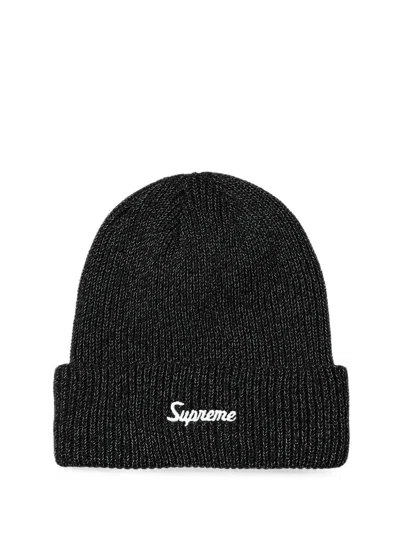 Supreme Loose-gauge Beanie Hat In Black