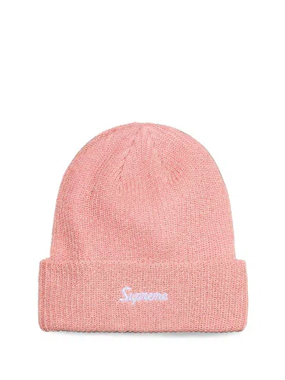 Supreme Loose-gauge Beanie Hat In Pink