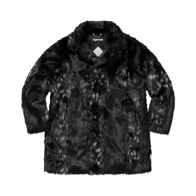 Pre-owned Supreme Lynx Faux Fur Windstopper Overcoat 'black' | Men's Size M