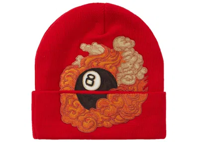 Pre-owned Supreme Martin Wong 8ball Beanie In Red