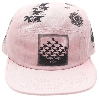 Pre-owned Supreme Mc Escher Camp Cap In Pink