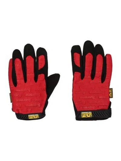 Pre-owned Supreme Mechanix Leather Work Gloves In Red