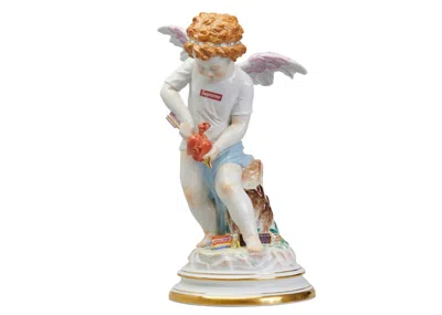 Pre-owned Supreme Meissen Handpainted Porcelain Cupid Figurine
