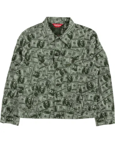 Pre-owned Supreme Men's  100 Dollar Bill Trucker Jacket In Green