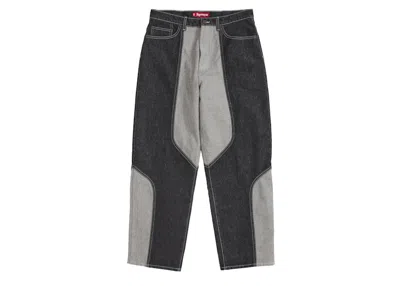 Pre-owned Supreme Men's  2 Tone Paneled Baggy Jean In Black