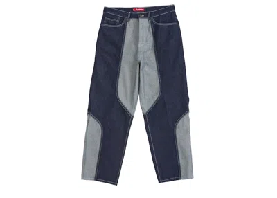 Pre-owned Supreme Men's  2 Tone Paneled Baggy Jean In Blue
