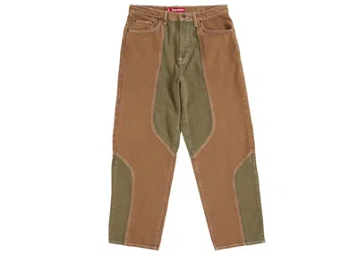 Pre-owned Supreme Men's  2 Tone Paneled Baggy Jean In Brown
