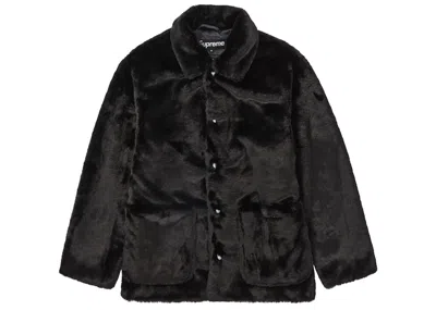 Pre-owned Supreme Men's  2tone Faux Fur Shop Coat In Black