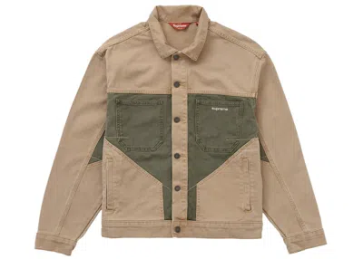 Pre-owned Supreme Men's  2tone Paneled Denim Jacket In Brown