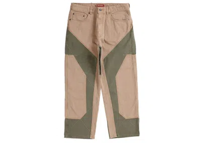 Pre-owned Supreme Men's  2tone Paneled Jean In Brown