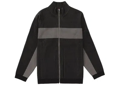 Pre-owned Supreme Men's  2tone Ribbed Zip Up Sweater In Black