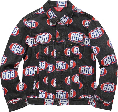 Pre-owned Supreme Men's  666 Denim Trucker Jacket In Black