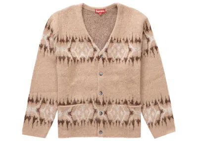 Pre-owned Supreme Men's  Abstract Stripe Cardigan In Light Brown