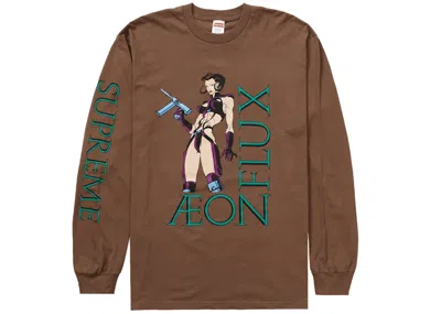 Pre-owned Supreme Men's  Aeon Flux Long Sleeve Tee Shirt In Brown